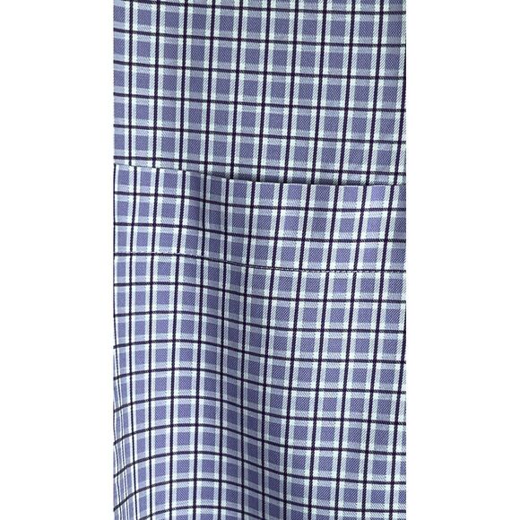 Pronto Uoma Trade‎ Mark Men's XL Purple and White Check Non Iron Button Up Shirt - Picture 8 of 9
